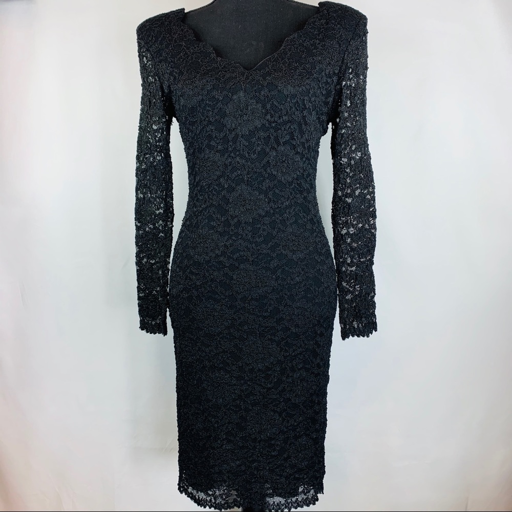Susan Roselli for ViJack Black Lace Dress Size 10